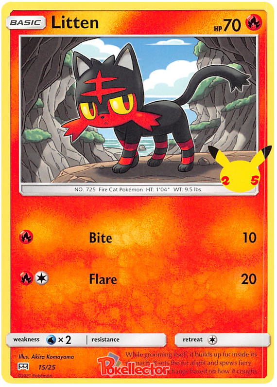 Sword and Shield McDonald's 25th Anniversary 15  Litten