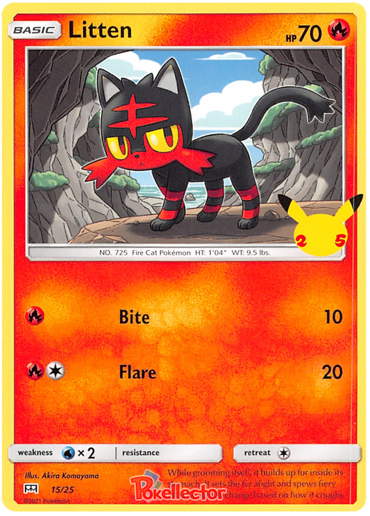Sword and Shield McDonald's 25th Anniversary 15  Litten