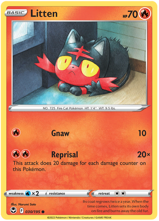 Sword and Shield Silver Tempest 030  Litten
