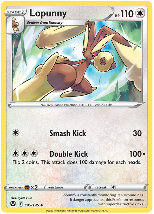 Sword and Shield Silver Tempest 145  Lopunny