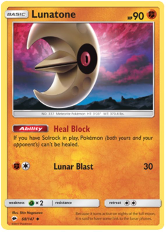 Sun and Moon Burning Shadows 068  Lunatone