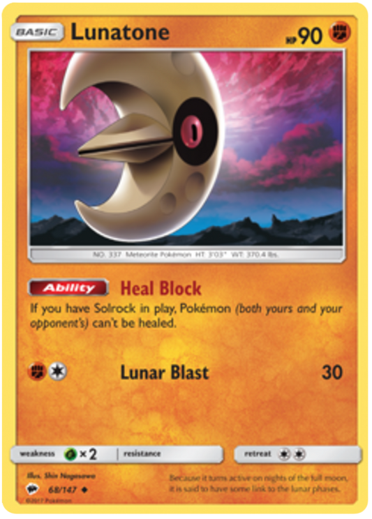 Sun and Moon Burning Shadows 068  Lunatone