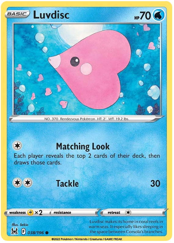 Sword and Shield Lost Origin 038  Luvdisc
