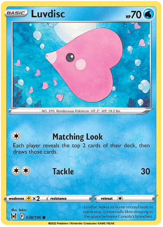 Sword and Shield Lost Origin 038  Luvdisc