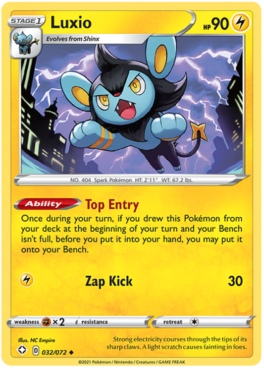 Sword and Shield Shining Fates 032  Luxio