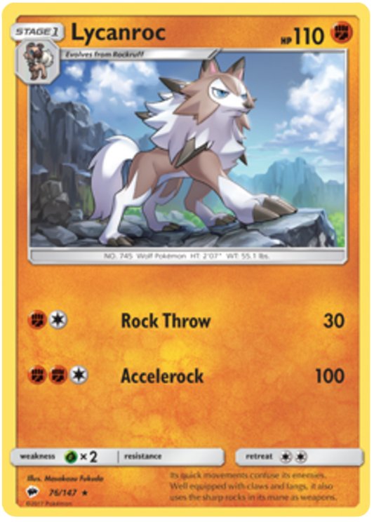 Sun and Moon Burning Shadows 076  Lycanroc