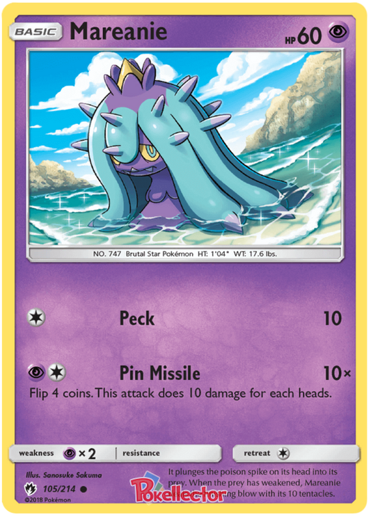 Sun and Moon Lost Thunder 105  Mareanie