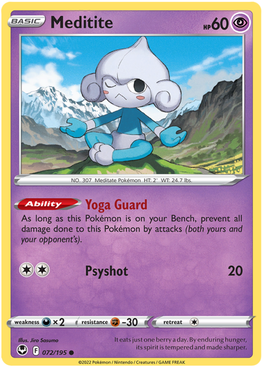 Sword and Shield Silver Tempest 072  Meditite