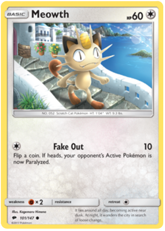 Sun and Moon Burning Shadows 101  Meowth