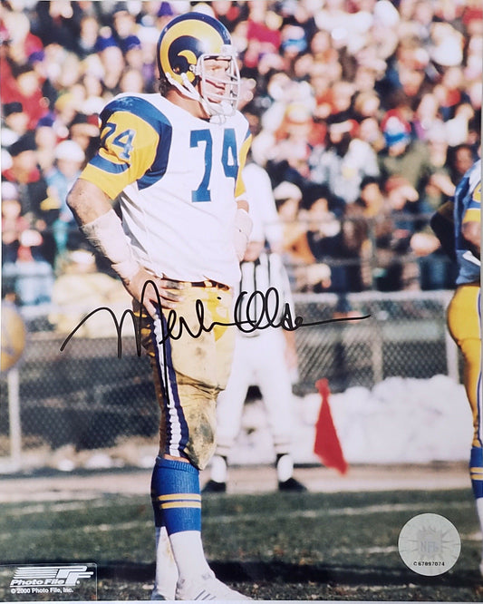 Merlin Olsen  Signed Autographed 8x10