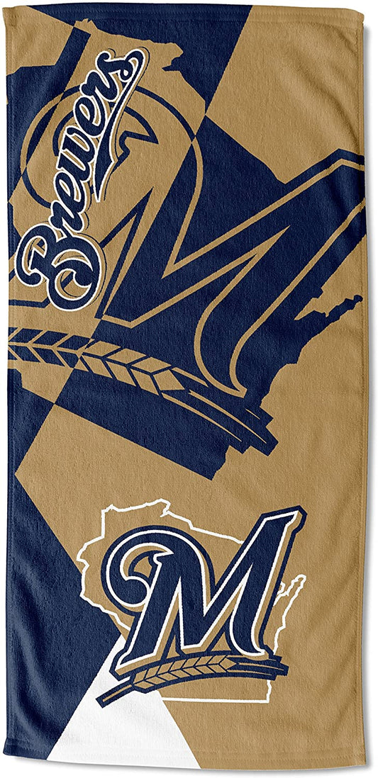 Milwaukee Brewers Puzzle Oversized Absorbent Beach Towel 34" x 72"