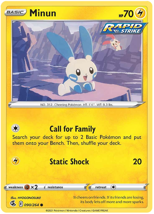 Sword and Shield Fusion Strike 090  Minun
