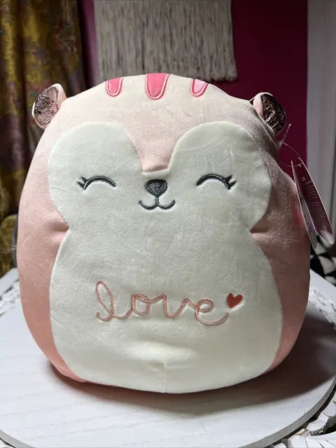 Squishmallows Lane the Squirrel with Love on Her Belly 11" 2023 Valentine's Collection Stuffed Plush