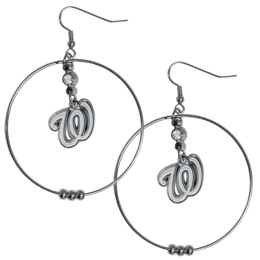 Washington Nationals 2" Hoop Earrings - walk-of-famesports
