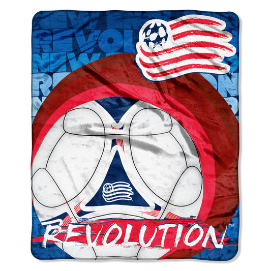 New England Revolution Micro Raschel Throw Blanket 50" x 60" - walk-of-famesports