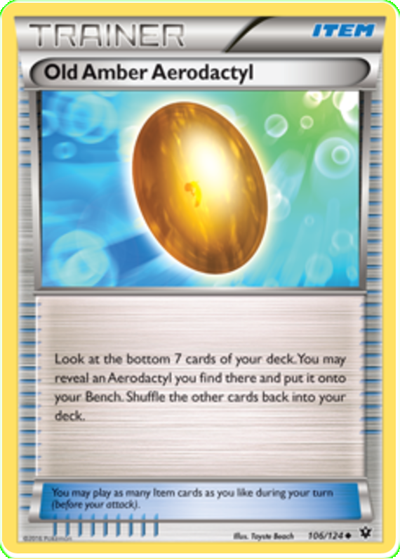 XY Fates Collide 106  Old Amber Aerodactyl