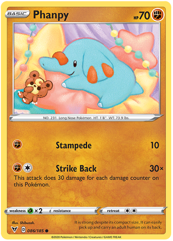 Sword and Shield Vivid Voltage 086  Phanpy