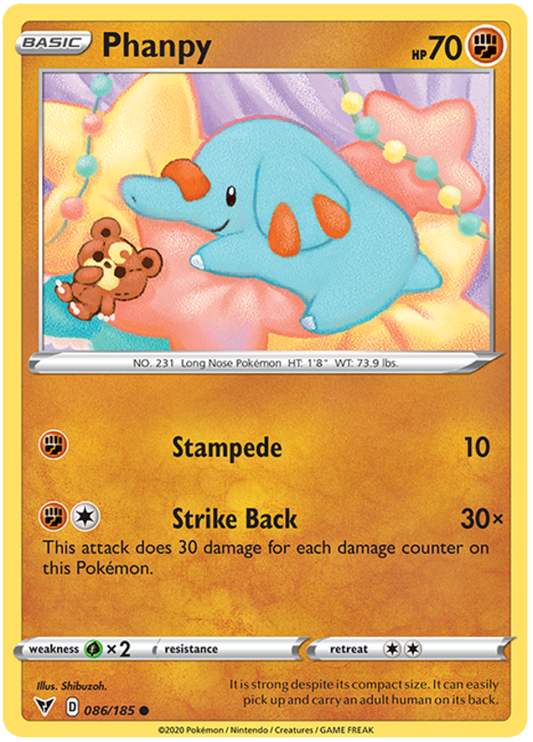 Sword and Shield Vivid Voltage 086  Phanpy