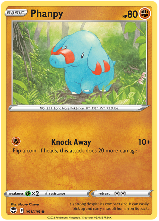 Sword and Shield Silver Tempest 091  Phanpy