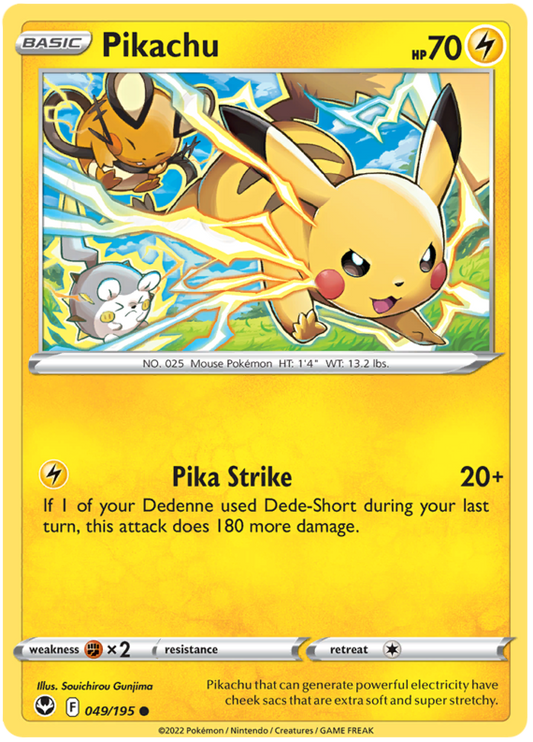 Sword and Shield Silver Tempest 049  Pikachu