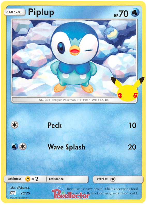 Sword and Shield McDonald's 25th Anniversary 20  Piplup