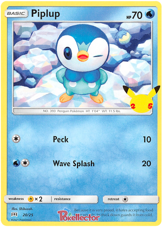 Sword and Shield McDonald's 25th Anniversary 20  Piplup