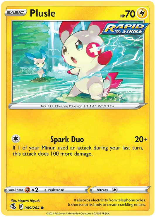 Sword and Shield Fusion Strike 089  Plusle