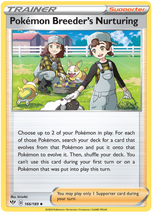 Sword and Shield Darkness Ablaze 166  Pokémon Breeder's Nurturing