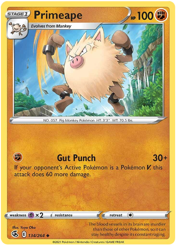 Sword and Shield Fusion Strike 134  Primeape