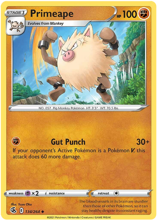 Sword and Shield Fusion Strike 134  Primeape