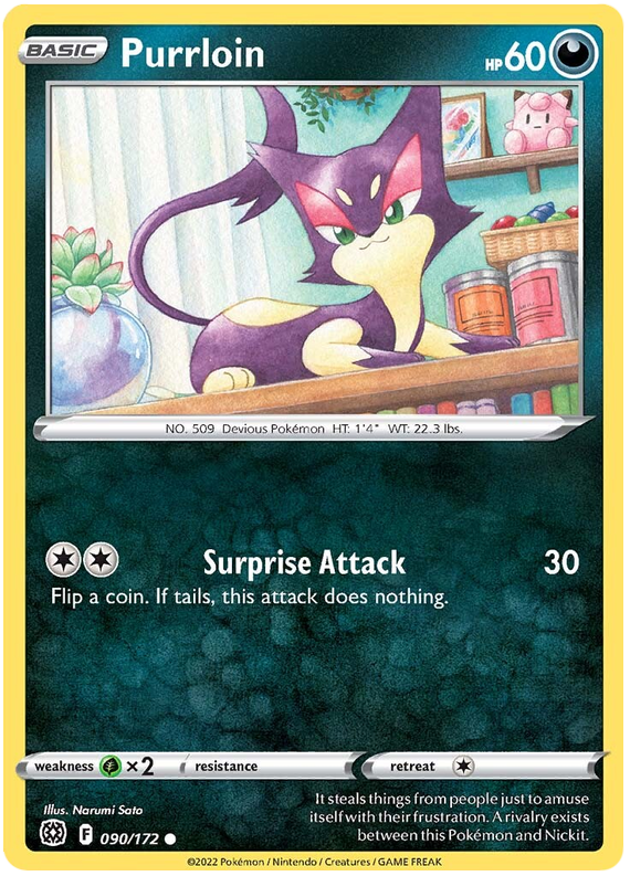 Sword and Shield Brilliant Stars 090  Purrloin