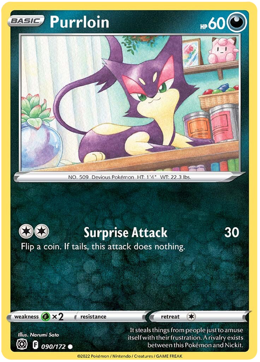 Sword and Shield Brilliant Stars 090  Purrloin