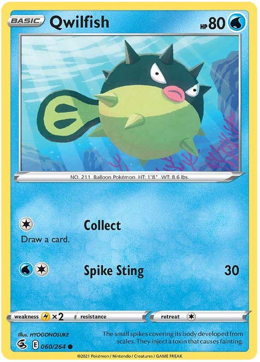 Sword and Shield Fusion Strike 060  Qwilfish