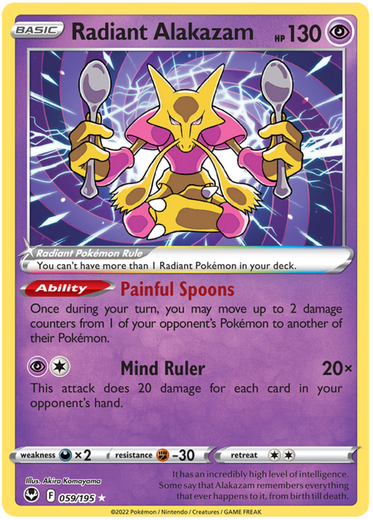 Sword and Shield Silver Tempest 059  Radiant Alakazam