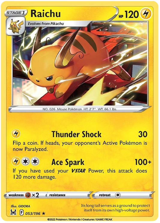 Sword and Shield Lost Origin 053  Raichu