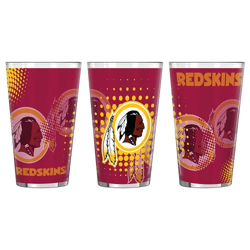 Washington Commanders Halftones Sublimated 16 Oz. Pint Glass - walk-of-famesports