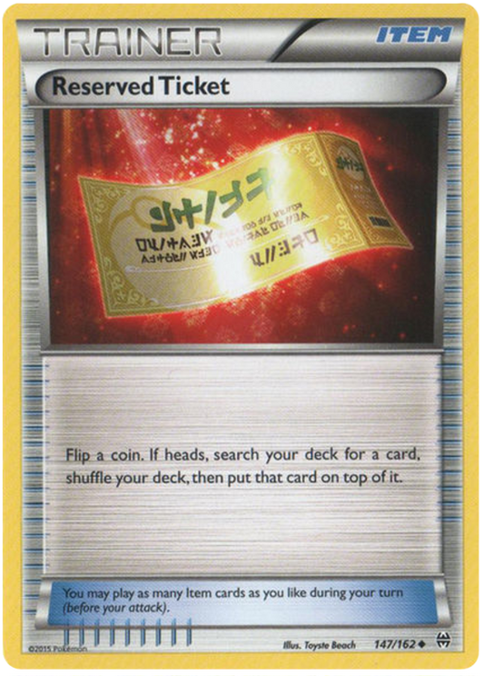 XY XY BREAKthrough 147  Reserved Ticket