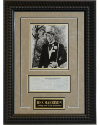 Rex Harrison Signed Autographed 8x10 Framed