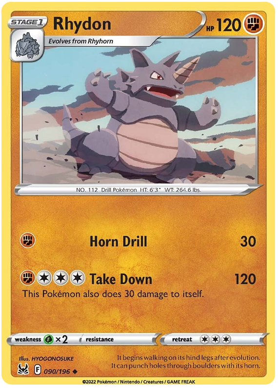 Sword and Shield Lost Origin 090  Rhydon