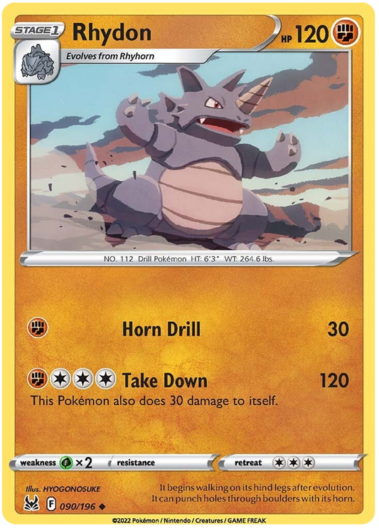 Sword and Shield Lost Origin 090  Rhydon