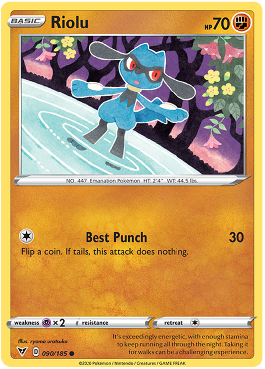 Sword and Shield Vivid Voltage 090  Riolu