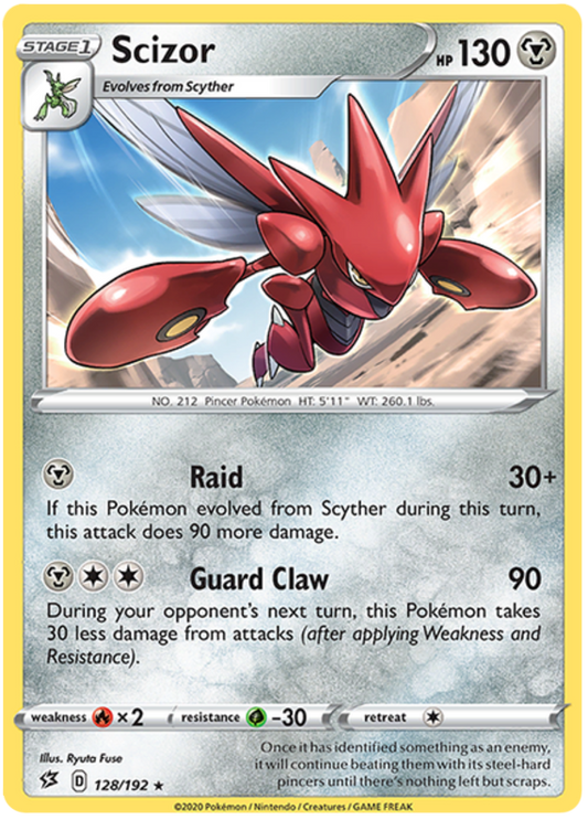 Sword and Shield Rebel Clash 128  Scizor