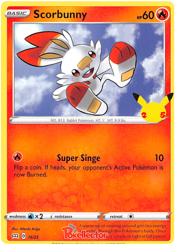 Sword and Shield McDonald's 25th Anniversary 16  Scorbunny