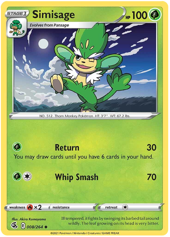 Sword and Shield Fusion Strike 008  Simisage