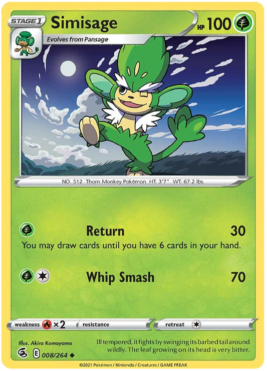 Sword and Shield Fusion Strike 008  Simisage