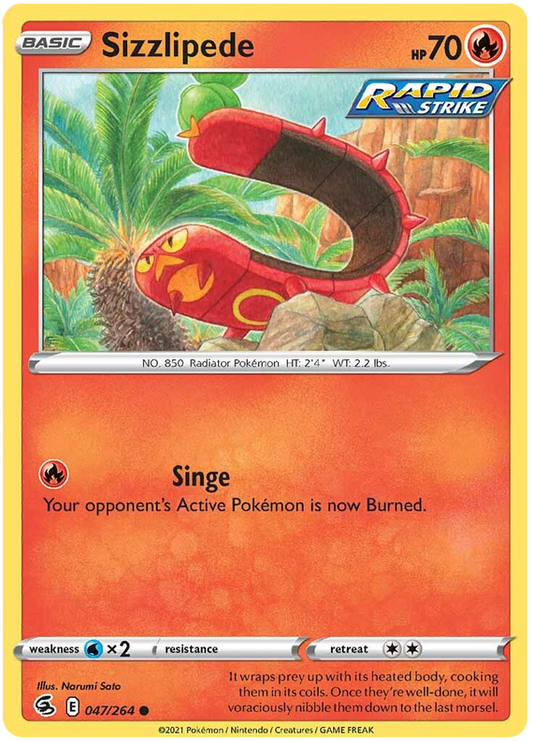 Sword and Shield Fusion Strike 047  Sizzlipede