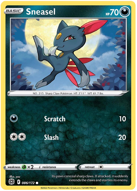 Sword and Shield Brilliant Stars 086  Sneasel