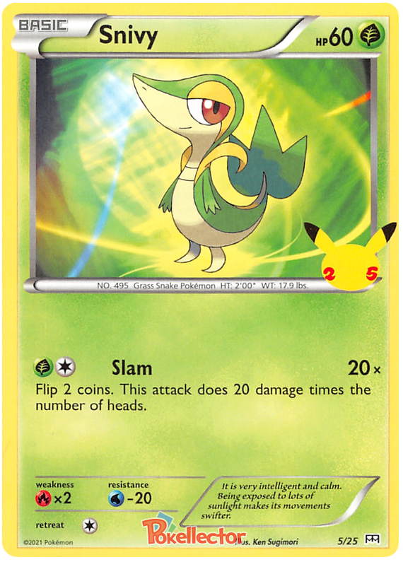 Sword and Shield McDonald's 25th Anniversary 05  Snivy