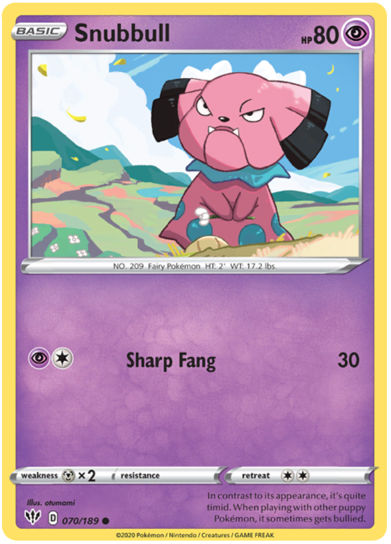 Sword and Shield Darkness Ablaze 070  Snubbull