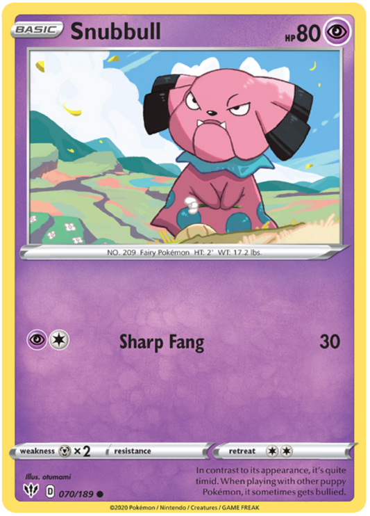 Sword and Shield Darkness Ablaze 070  Snubbull